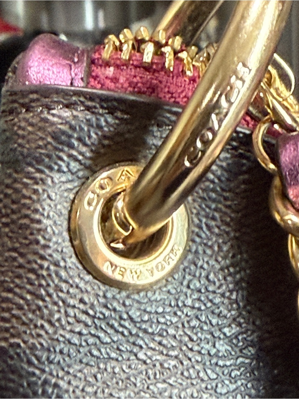 Coach Mia Shoulder Crossbody Bag - Brown/Metallic Berry - Picture 5 of 8